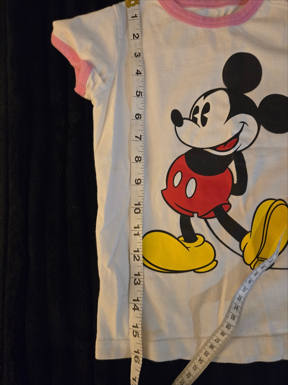 Disney Store White Pink Trim Shirt Tee Mickey Mouse Graphic Kids Girls Size 5-6 - Picture 6 of 8